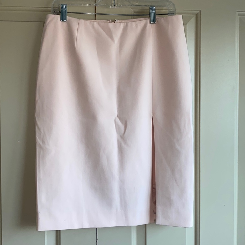 WHBM Size 10 Front Slit Skirt Blush Pink Lined Business Wear Fully Lined